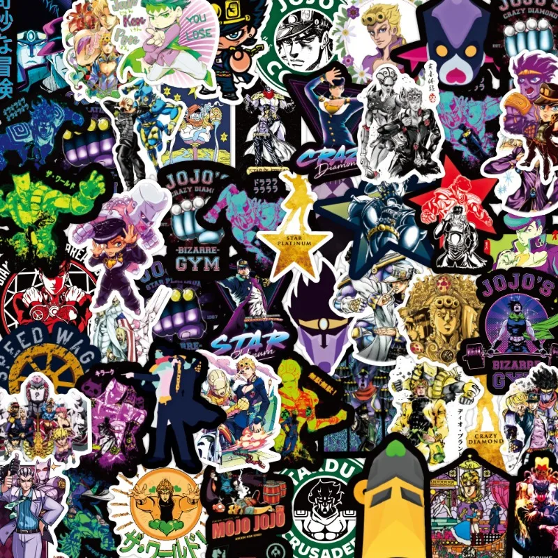 50PCS Anime JOJO Bizarre Adventure Graffiti Stickers Kofferbak Water Cup Koelkast Waterdichte Sticker Pack Beloning Gift