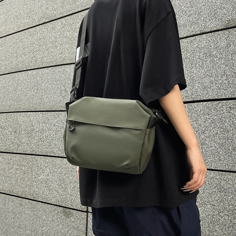 حقيبة كتف رجالية، حزام كتف قابل للتعديل، سحاب إغلاق، حقيبة كروس عتيقة، حقيبة بريد #4