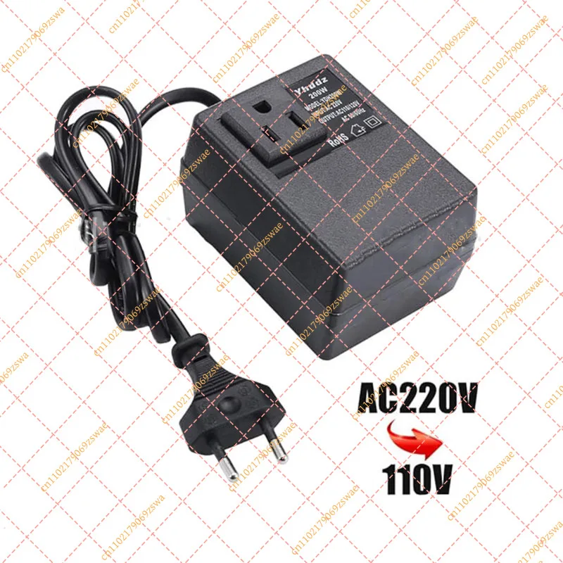 Single Phase Step Down Transformer 200W, AC 220V to 110V Voltage Converter EU Plug