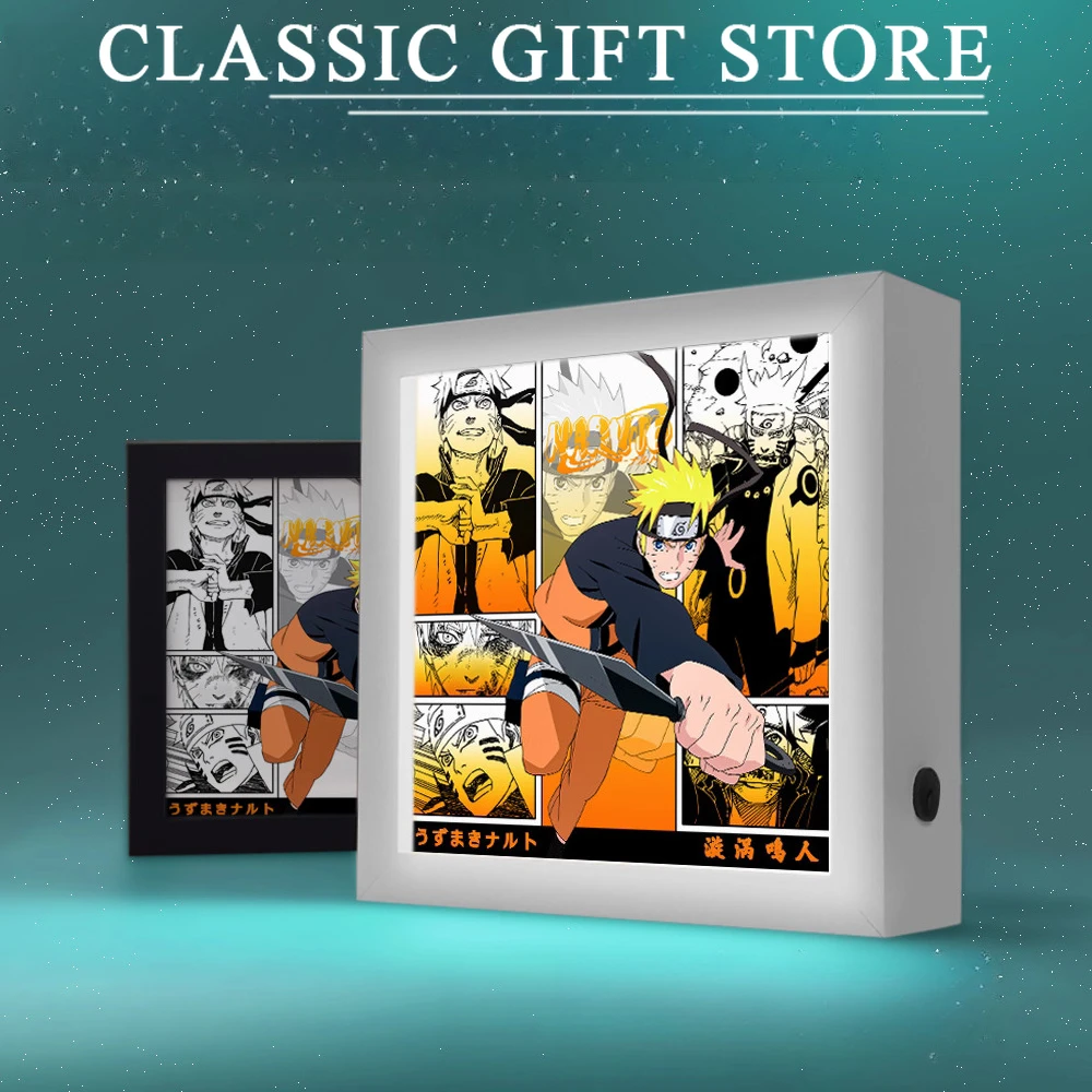

Аниме мультфильм фоторамка аниме лампа светодиодный световой короб Namikaze Minato Gaara фигурка украшение комнаты трехцветная лампа аниме игрушки подарки