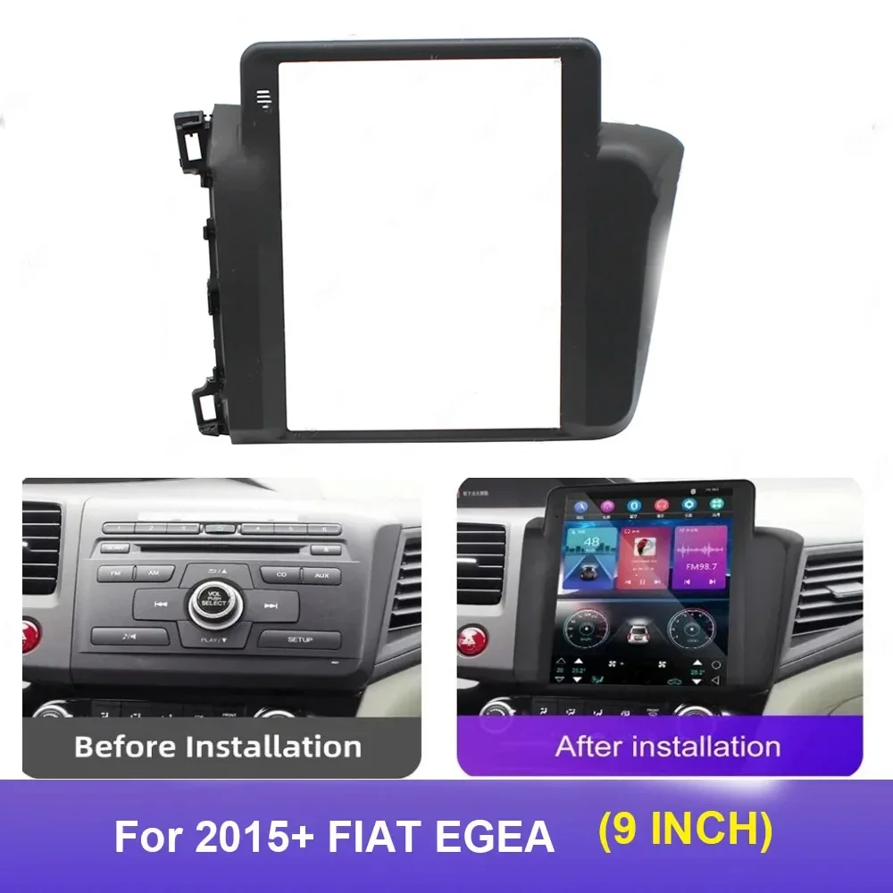 

9.7 Inch 2 Din Car Radio Fascias For Honda Civic 2012-2016 Tesla Style Multimedia Frame Video Player Navigation DVD Panel Trim