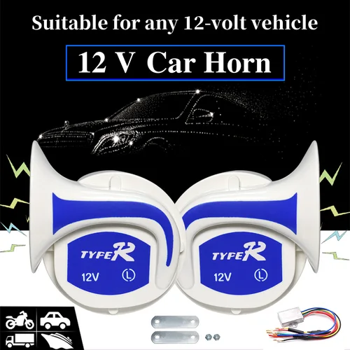 Imagen 2 del producto Bocina mágica de 12V y 115 DB, altavoz automático, sirena eléctrica Digital de 18 vueltas, bocina de caracol de aire fuerte, sistema de alarma de seguridad para el hogar con 18 sonidos