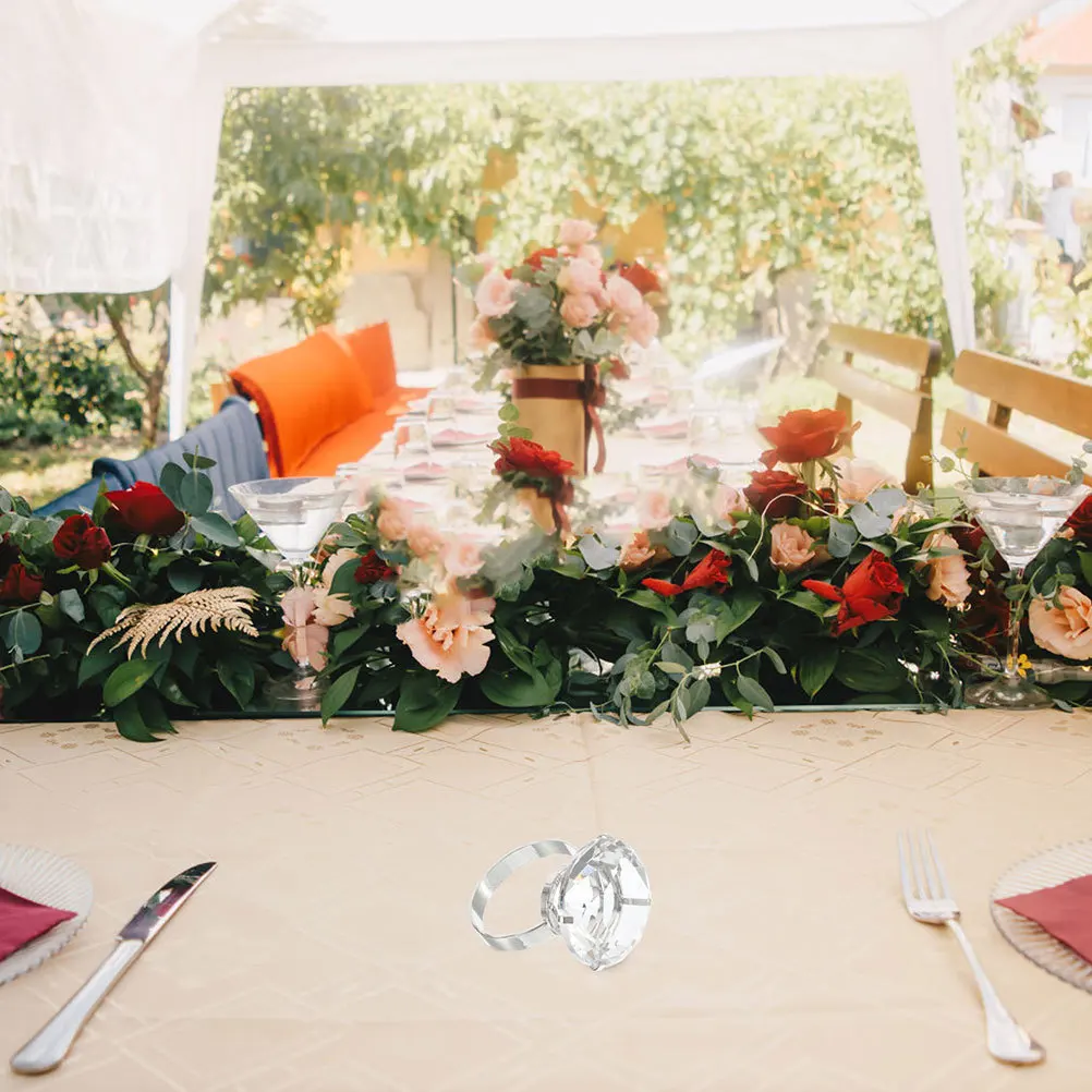 

Big Faux Wedding Ring Prop Sparkling Glass Engagement Ornament Elegant Wedding Photo Ring Decor Supplies Engagement Ornament