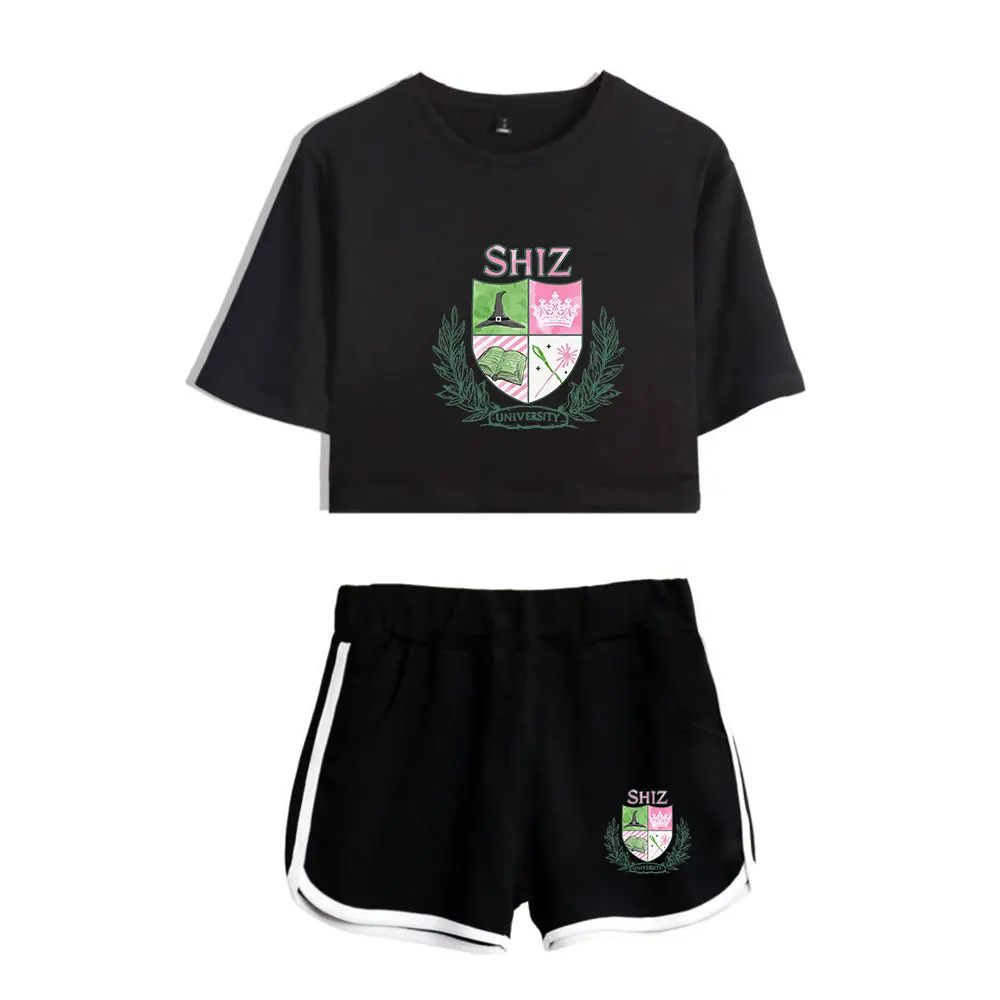 Wicked Musical Shiz University Vintage 90s Merch Tops Two Piece Set Streetwear Shorts+Lovely TShirt Harajuku Women Y2k Top