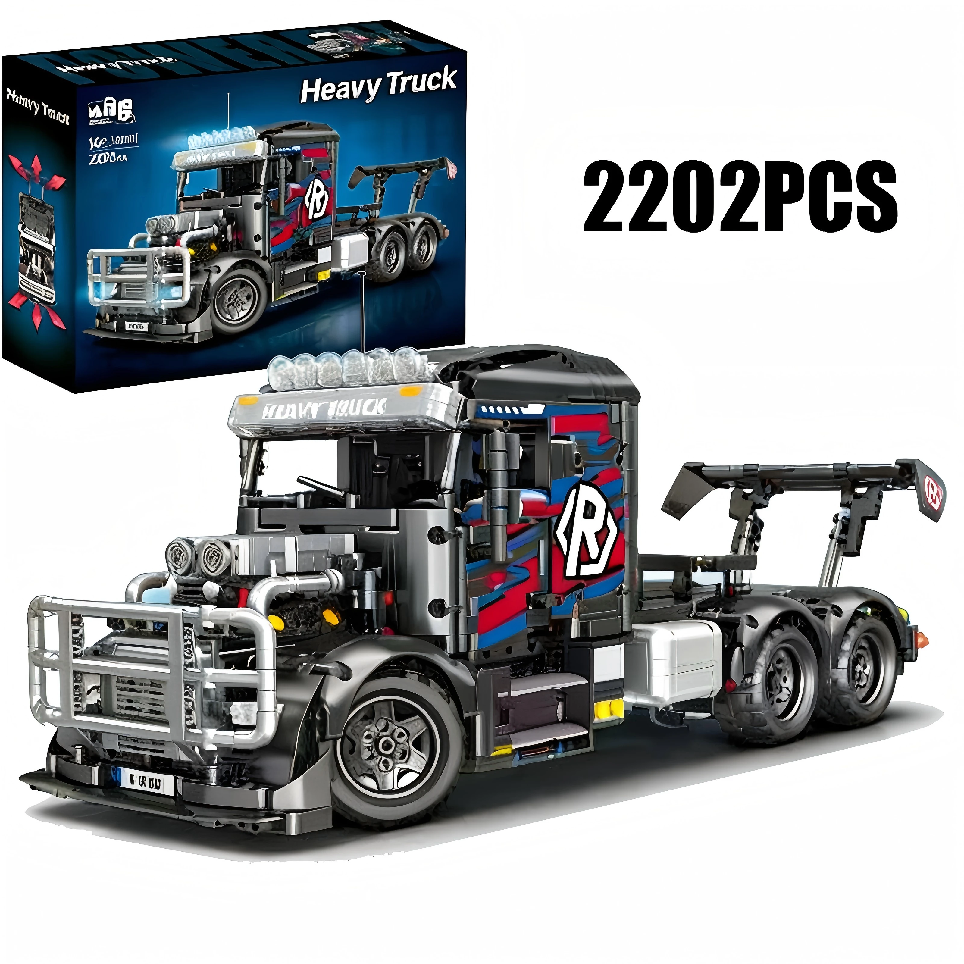 

Набор из 2202 деталей: Техническая модель американского тяжелого полуприцепа. Изысканные коллекционные строительные блоки. Конструктор. Игрушка-подарок.