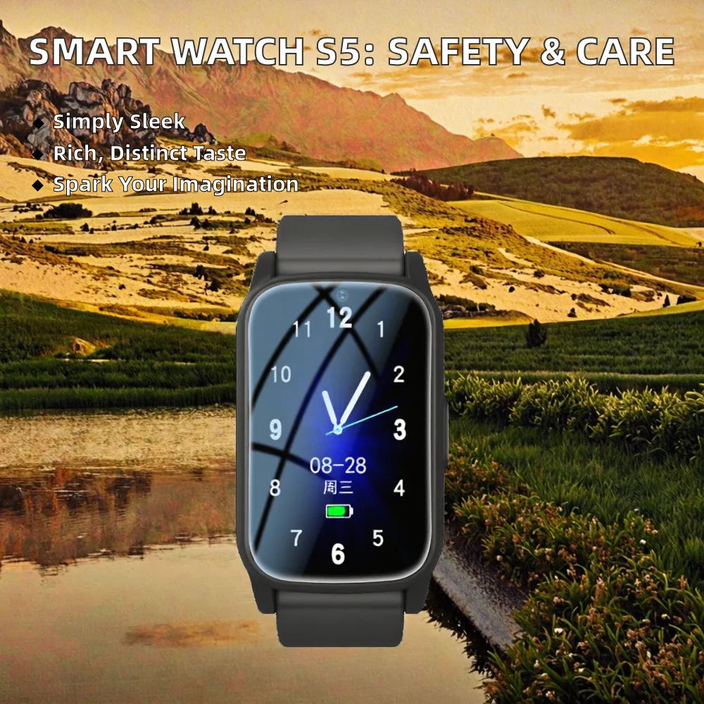 New Upgraded Version Elderly Smart Watch S5 GPS Location Fall Detection SOS Button Remote Monitor Video Call Android IP67 Square view 2