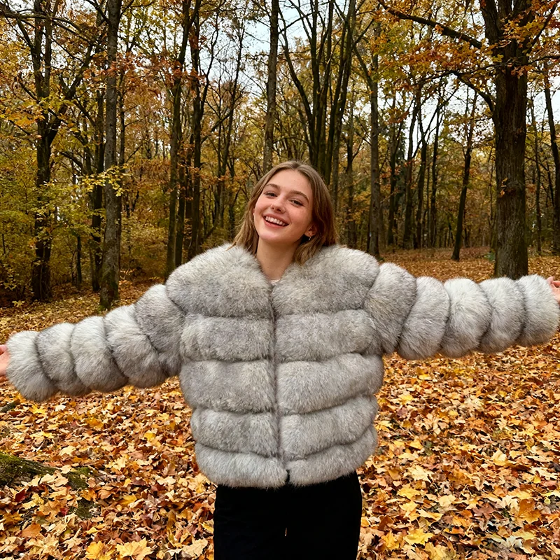 

Faux Fox Fur Coat Winter Women'S New Fashion Furry 2025 Leather White Clothing New in Coats & Jackets