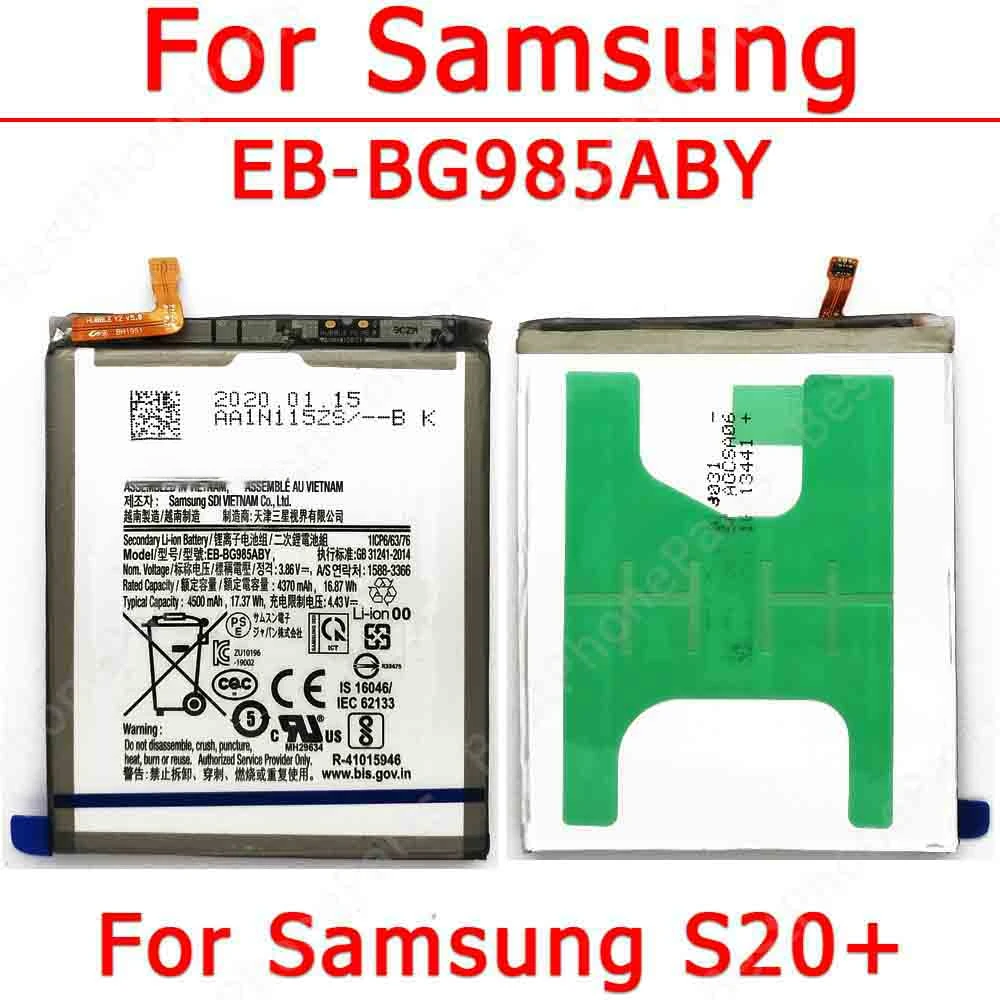 Batterij Voor Samsung Galaxy S20 Plus S20 + G985 G986 Batterij 4500 Mah Vervanging EB-BG985ABY Li-Ion Bateria Reserveonderdelen