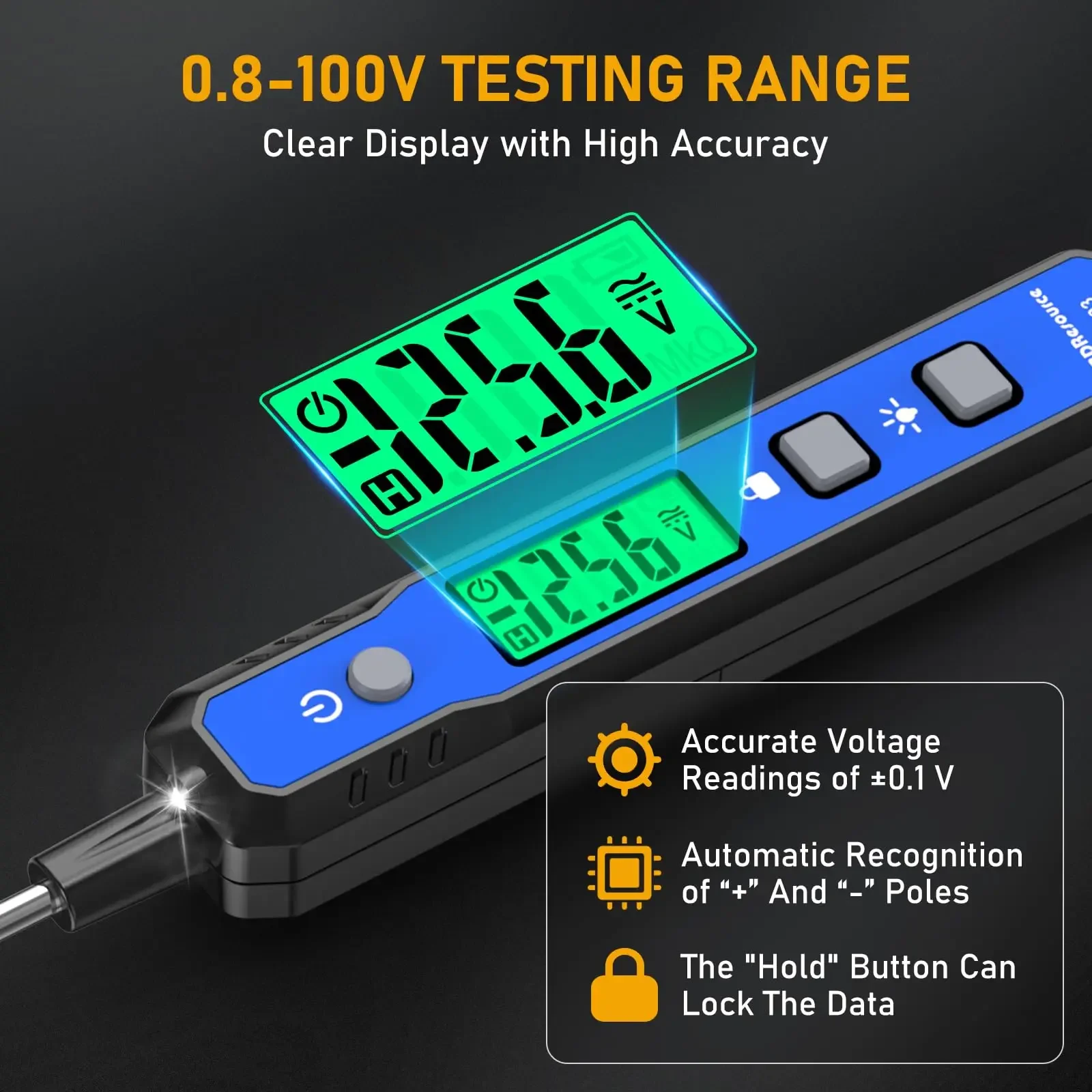 سيارة الجهد الدائرة التحقيق تستر CP03 السيارات تيار مستمر الجهد 0.8 فولت-100 فولت المقاومة اختبار رقمي مع مصباح يدوي الخلفية #3