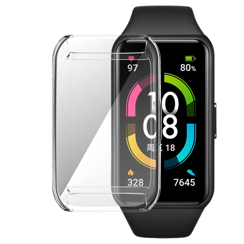 Plated TPU Full Screen Protector Case Protective Cover For Honor Band 6 Huawei Band 6
