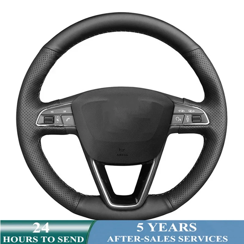 Customized Car Steering Wheel Cover Non-slip Leather Car Accessories For Seat Leon 5F Mk3 Ibiza 6J Tarraco Arona Ateca Alhambra