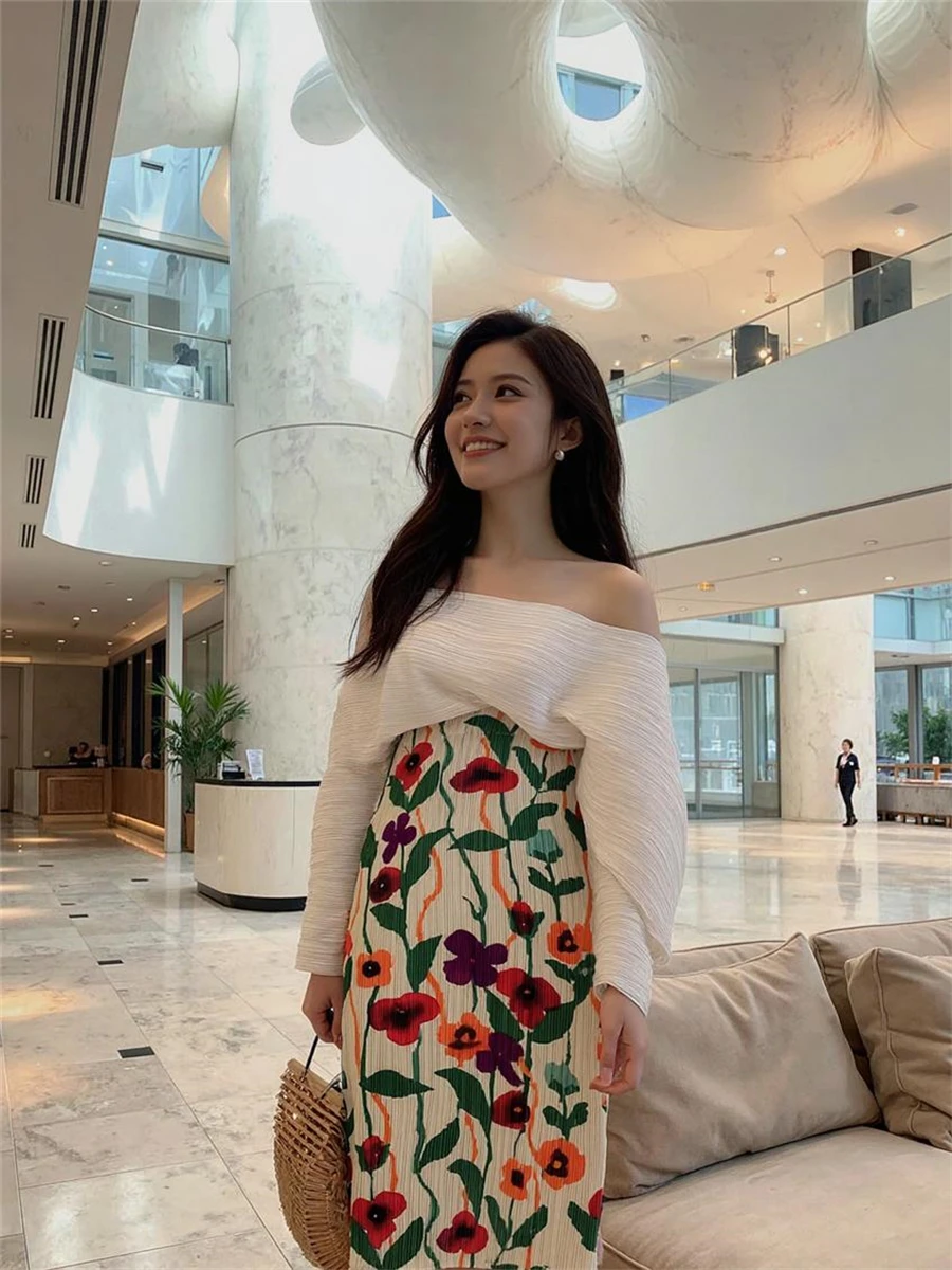 Saias femininas cintura alta estampa floral saia plissada design estético leve para festa de praia ou verão roupas diárias macias