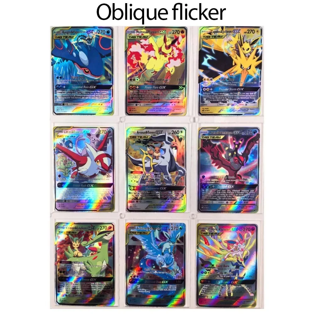 DIY Pokémon Homemade Series English 9pcs Eevee PTCG TAG Team Refractive Flash Card Anime Peripheral Collection Card Holiday Gift