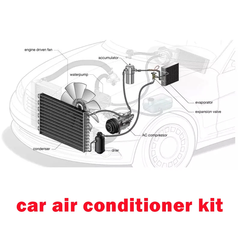 Car Universal Air Conditioner Automotive Ac Under Dash Evaporator Compressor Assembly Unit Air Conditioning System 12V 24V