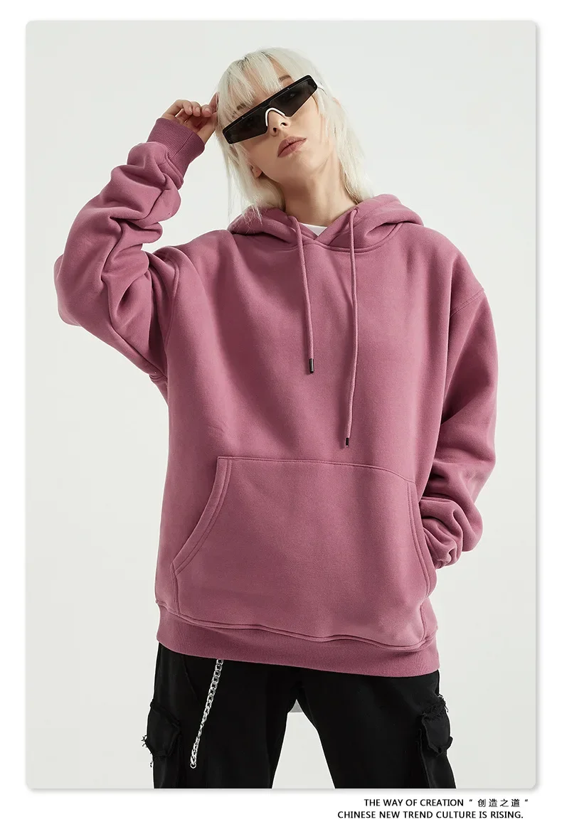 2023 Herbst und Winter sowie samt dicke Kapuze einfarbig Pullover Pullover Hose europäischen und amerikanischen Gezeiten Marke Hoodie Anzug