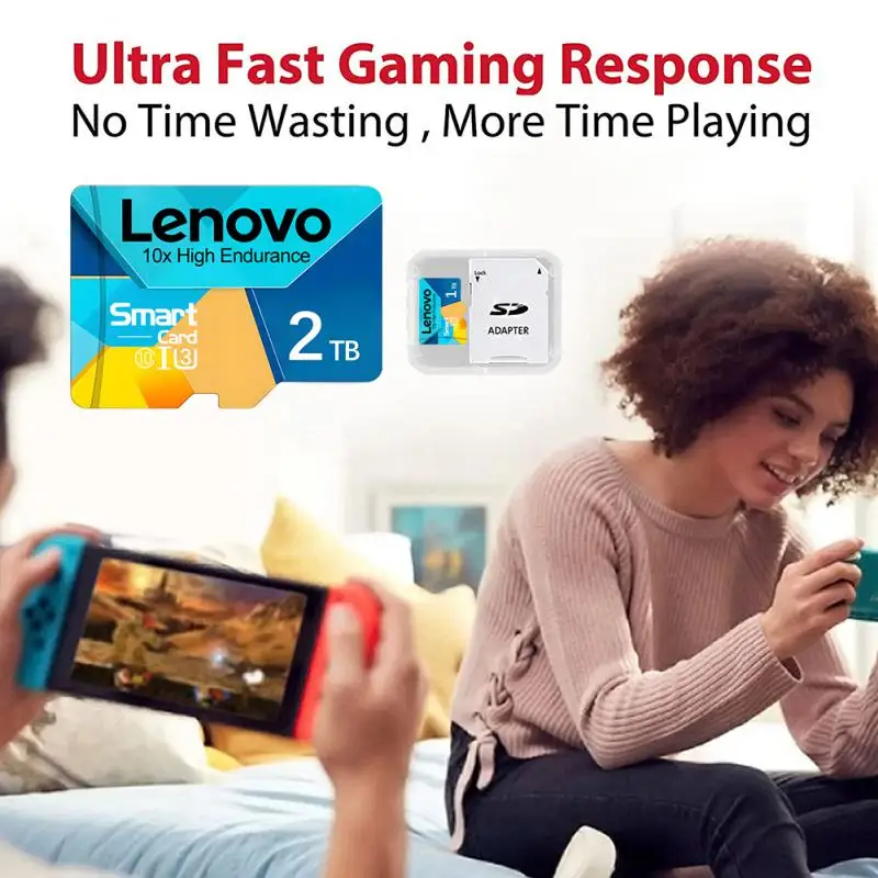 Lenovo-tarjeta Micro TF SD de Clase 10, alta capacidad, 1TB, 512GB, 256GB, 128GB, tarjeta SD portátil para Nintendo Switch Ps4