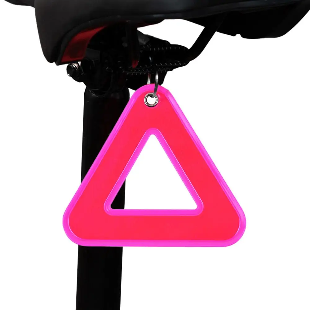 1 Stück reflektierende Schilder, dreieckige Schilder, Sicherheitswarnung für Fahrrad, Hängeetikett mit elastischem Kordelband, für Fahrrad, nachts sichtbar, Fahrsicherheit – Detail 9