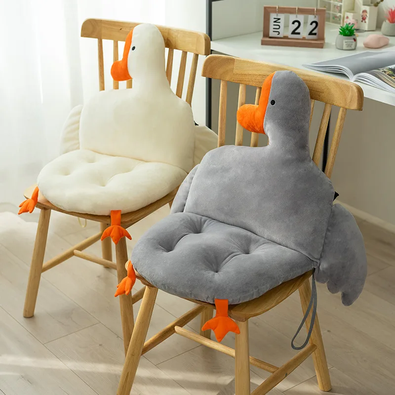 

Cute Cushion Goose Chair One-Piece Cushions Office Work Student Seat Back Cushions Lovely Soft Pillow Backrest Mats Plush Toy