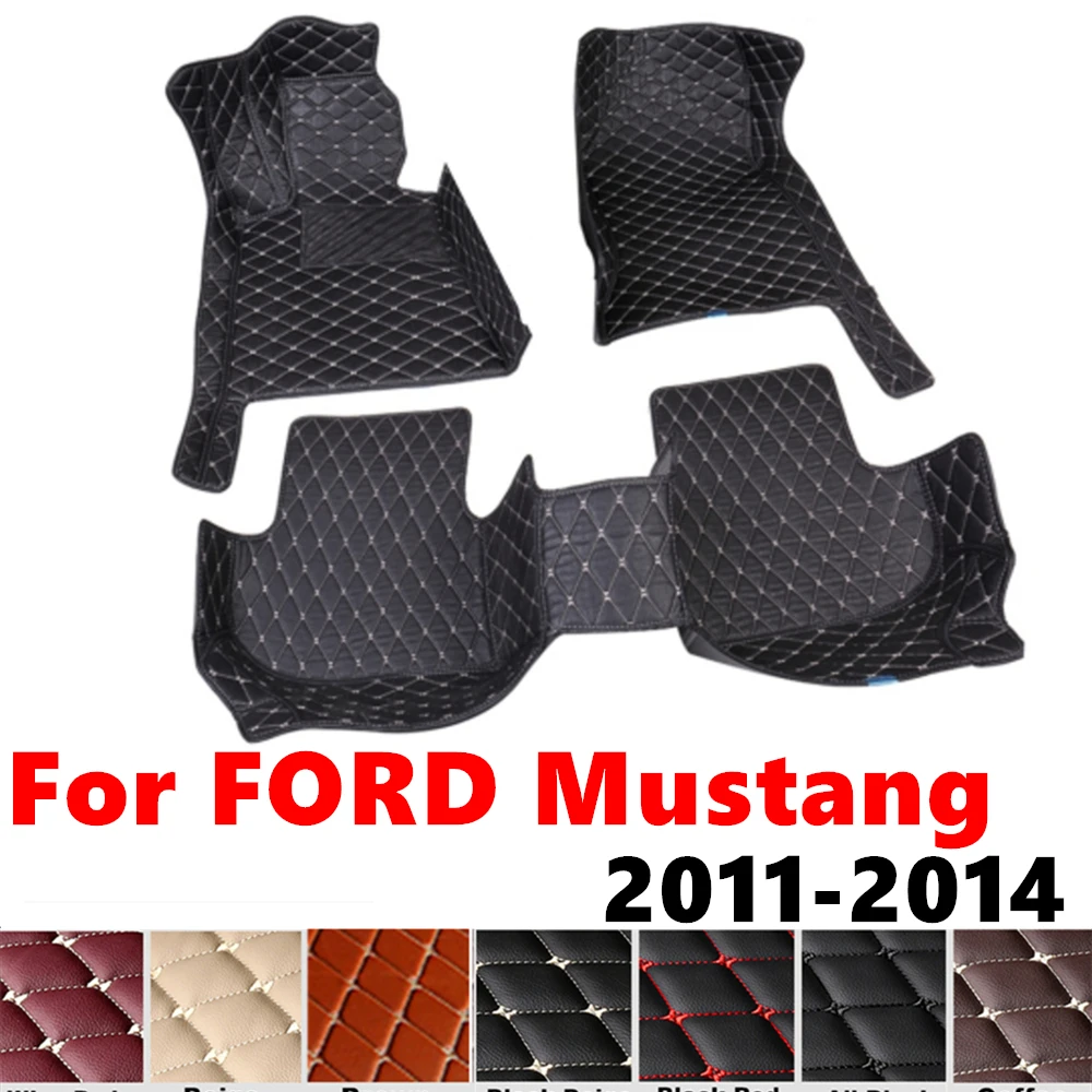 

Автомобильные коврики для Ford Mustang 2014 2013 12 2011, подходят под заказ, передняя и задняя напольная подкладка, накладки на ножки, коврик, аксессуары для интерьера