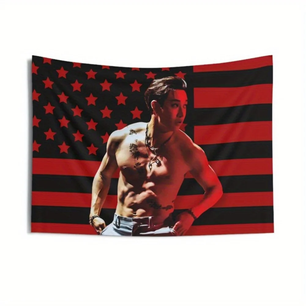 الجمالية Kpop المشارك نسيج Skz بانغ تشان الأعلام الأمريكية جدار المفروشات الحفل لافتات ديكور المنزل غرفة خلفية القماش #1