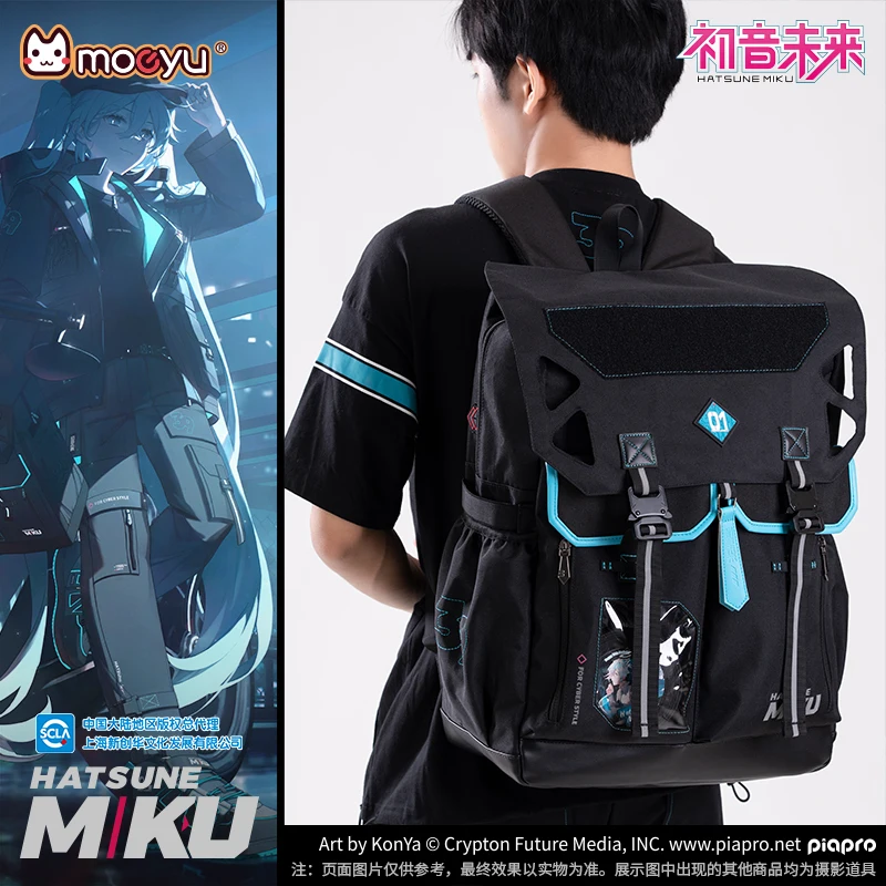 Imagem -04 - Moeyu Vocaloid Miku Bolsa de Ombro Escolar para Homens e Mulheres Mochilas Cosplay Hatsune Anime Bolsas Laptop Viagem Mochila Casual