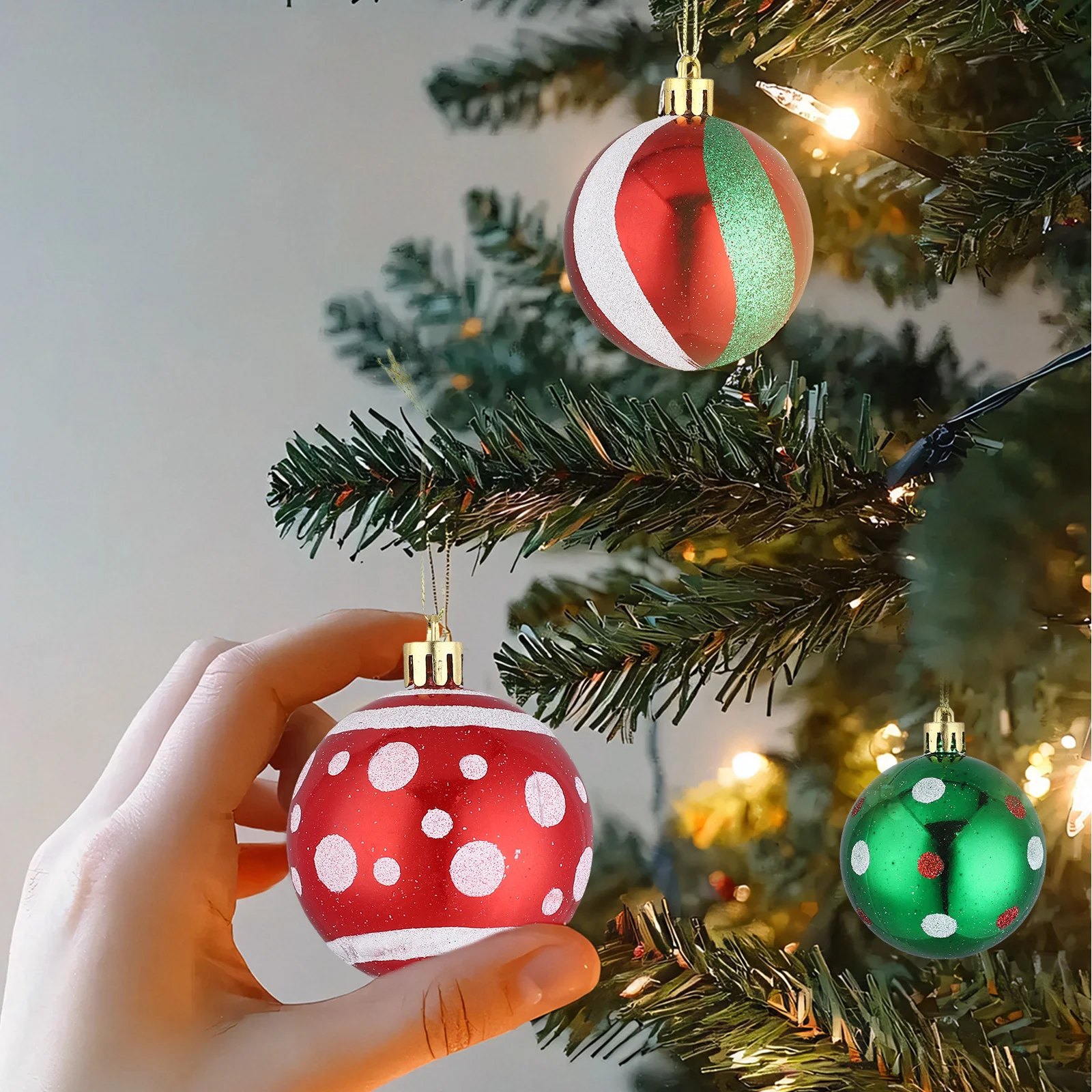 

42Pcs Christmas Ball Hanging Decorations Colorful Xmas Tree Ornaments Holiday Scene Layout Supplies Christmas Tree Pendant