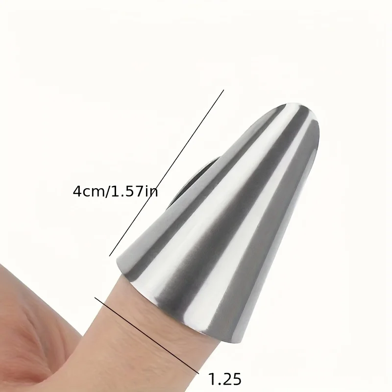 5Pcs Finger Protector Adjustable Stainless Steel Nail Cover Finger Guard Kitchen Tool Shelling Scraping Therapy Safety Hand