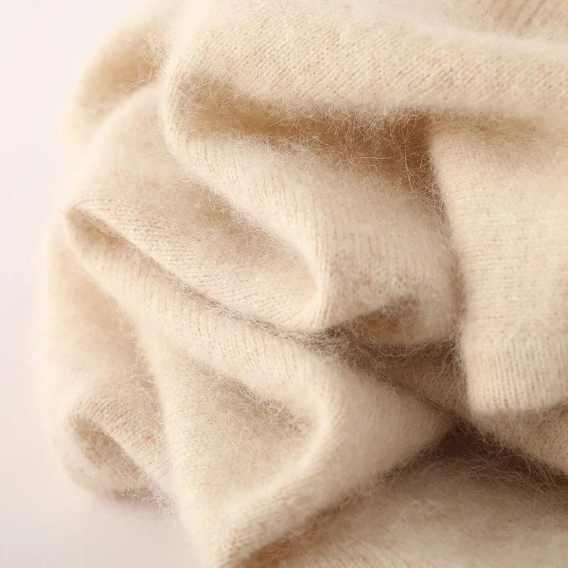 Chaleco de cuello medio alto tejido de Cachemira de visón 100% para mujer, suéter fino sin mangas para primavera y verano, jersey NUEVO chaleco