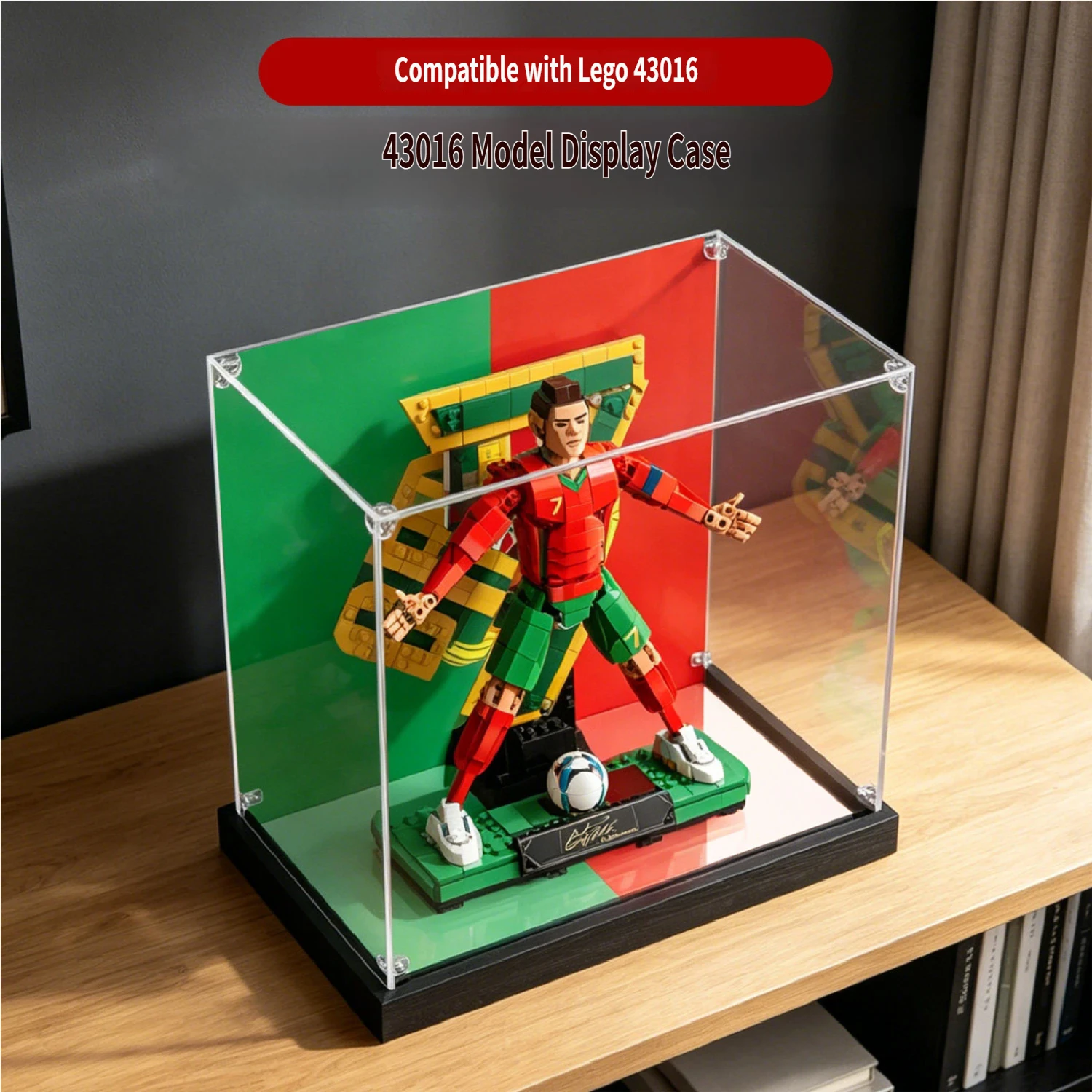 

Акриловый демонстрационный футляр для модели Lego 43016 Football Legend, пылезащитный прозрачный бокс для демонстрации, только футляр 43016, без модели.