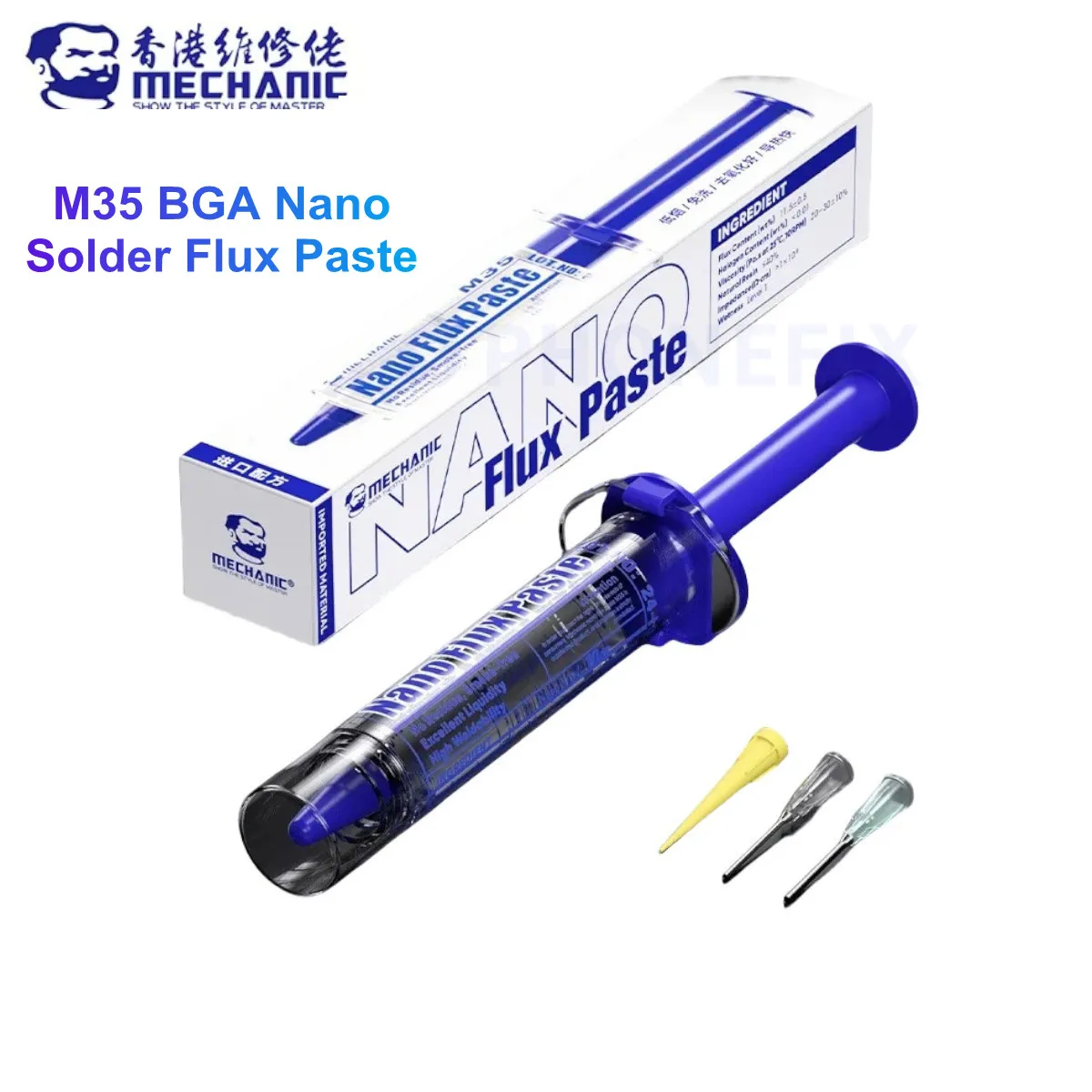 

MECHANIC M35 Nano Solder Flux Paste Transparent High Performance Repair Flux Welding For CPU BGA IC Chip Motherboard Repair Flux