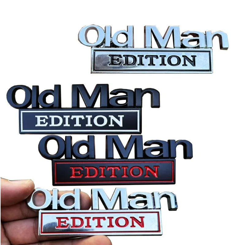 Customized High-quality Modified Car Stickers Metal Material Old Man EDITION with Adhesive Backing