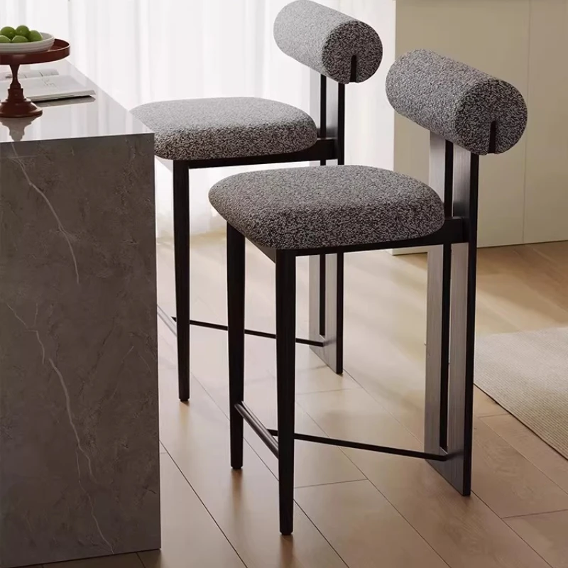 

Backrest Glamor Ergonomic Bar Chair Interior American Elegant Bar Chair Nordic Decoration Minimalist Chaise Velours Furniture