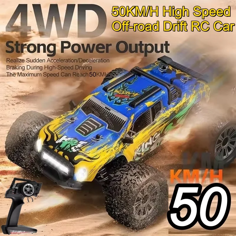 50KM/H High Speed 1:16 Scale 4WD RC Truck 2.4G Lighting Atmosphere System Remote Control Car Off Load Climbing Car Drift Vehical