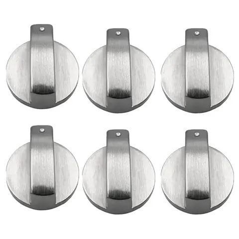 6Pcs Cooker Knobs 6mm Gas Stove Knobs Stove Replacement Metal Knobs Accessories for Kitchen Gas Oven Knobs