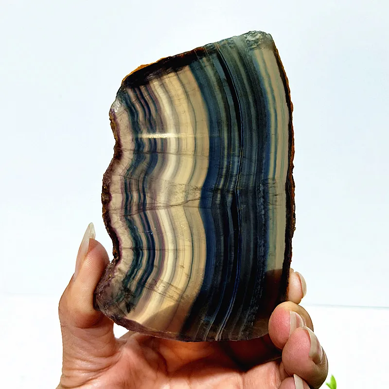 Natural Stone Colorfu Fluorescence With Effect Fluorite Tablet Chakra Meditation Magic Healing Feng Shui Crystal Room Decoration