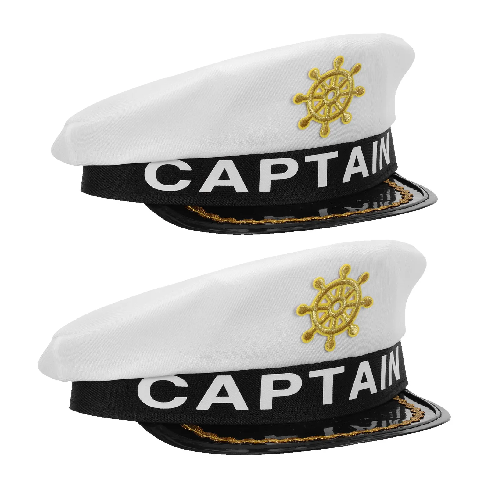 2 Gorras de Capitán de Yate Estilo Vintage, Gorras Náuticas para Fiesta, Disfraz de Capitán de Barco, Sombrero de Vela para Adultos