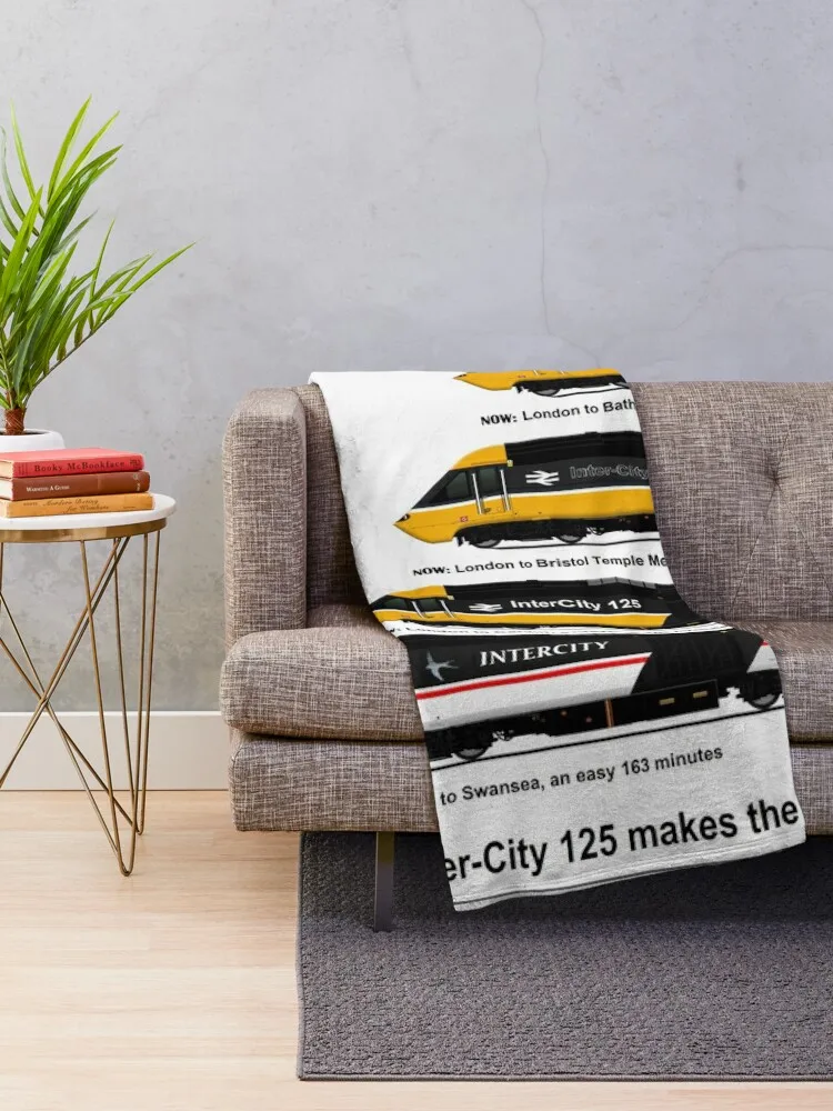 intercity 125 1970s & 80s poster Throw Blanket Polar Bed sofa bed Retros Blankets