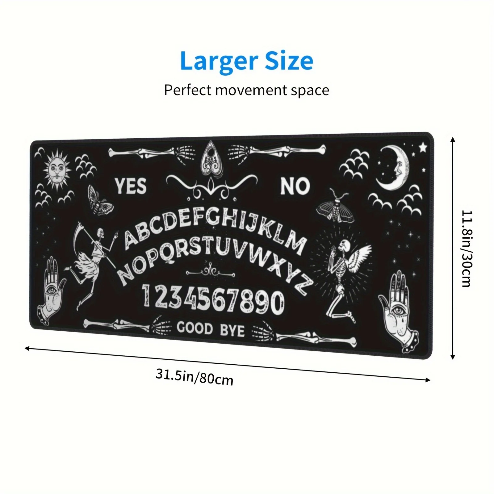 

Large Mouse Pad Mysterious Ghost Gothic Games table mat Black Expansion Pad Large mouse pad keyboard mat stitched edge games