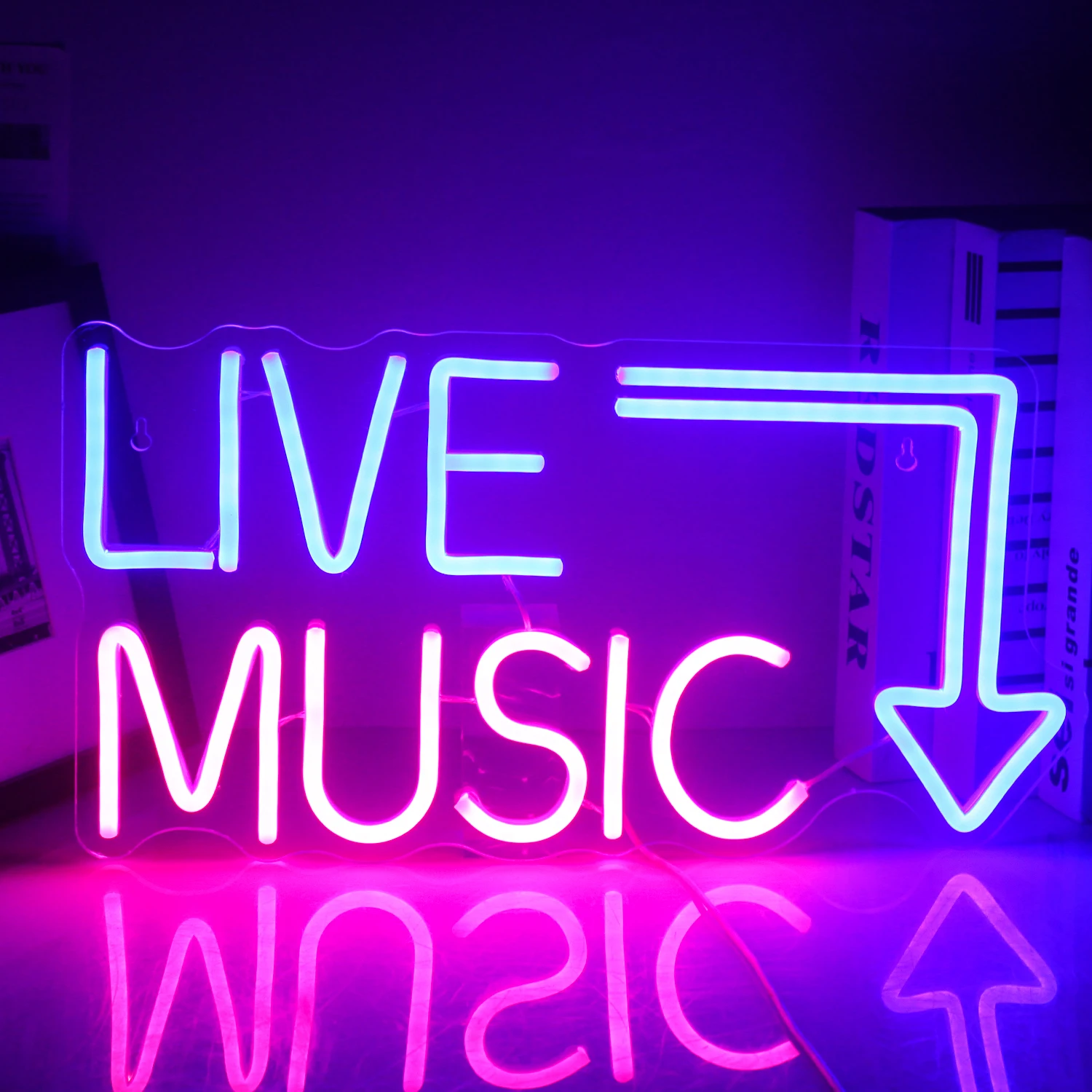 Live Music LED Neon Light Signs Party Bar Recording Studio Glowing Decor Music Lover Neon DJ Wall Decor  Neon Night Lights