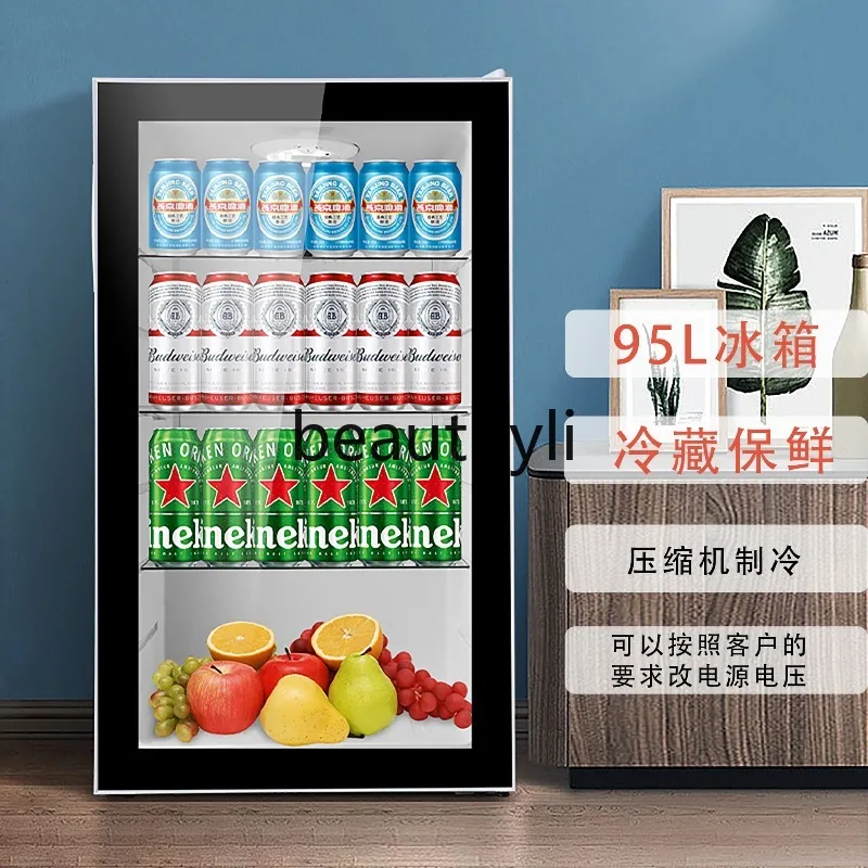 

Glass Door Refrigerator Air Cooling Refrigerated Fresh Display Cabinet 95L with Lock Compressor