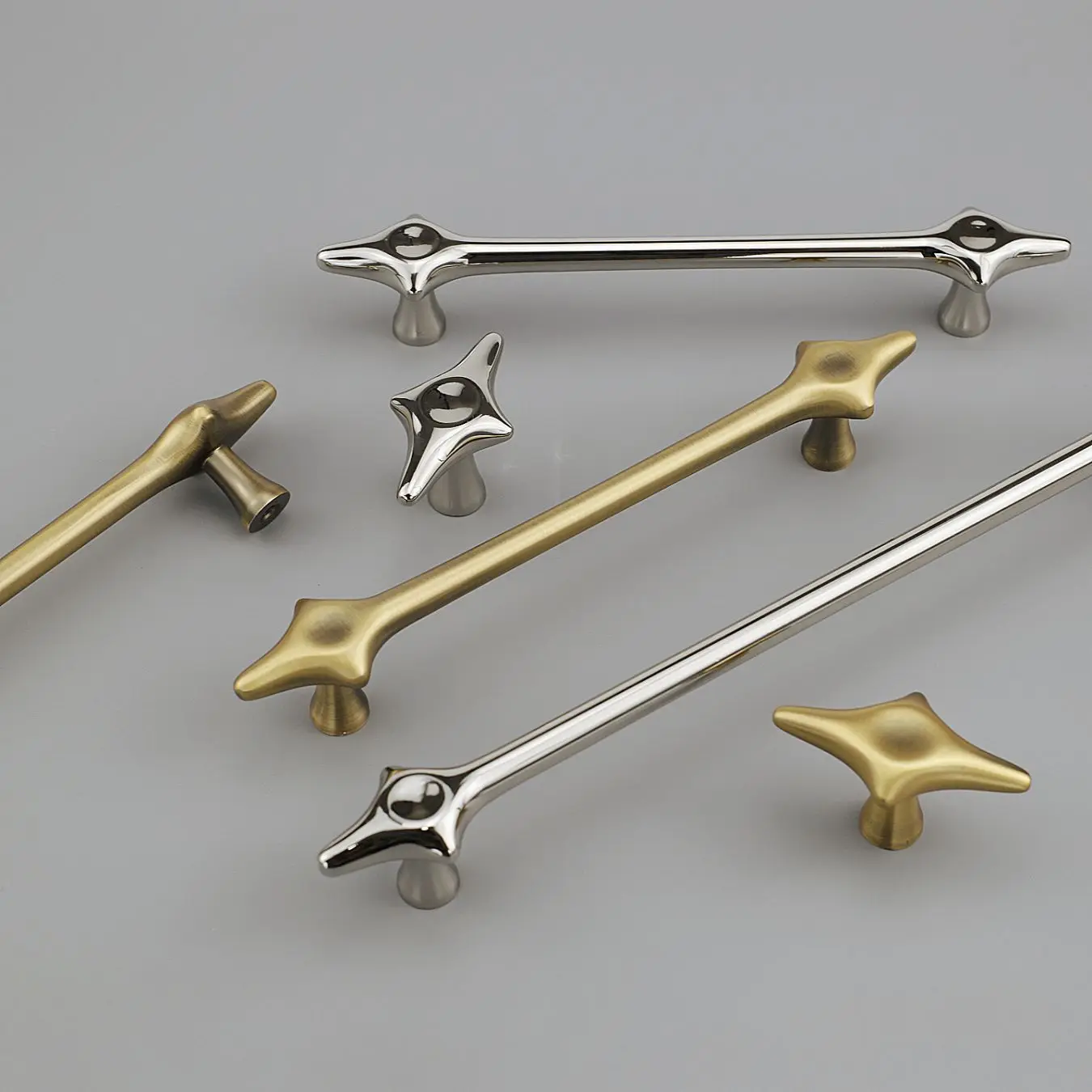 ZIMIR modern minimalist cross star shaped design, suitable for furniture handles, cabinet handles, wardrobe handles, and drawers
