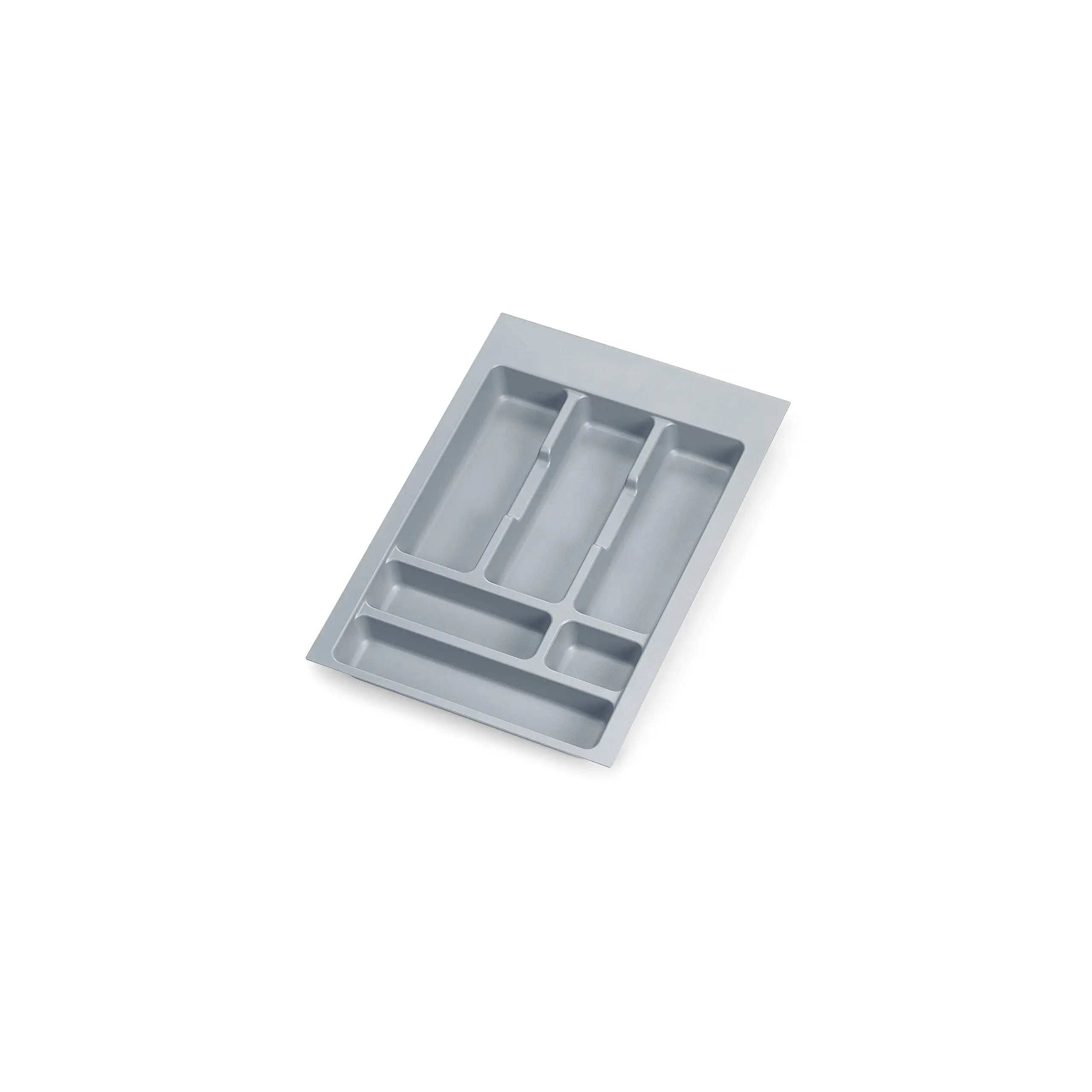 Emuca-bestekorganizer, keukenlade-organizer, bestekbak, 6 compartimenten, 40 cm module, kunststof, grijs