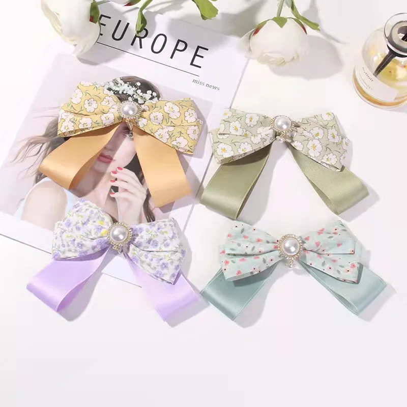 5yards Elegant Pastoral Flower Printed Ribbon for Clothing Sewing Supplies DIY Hair Bows Gift Wrapping Craft Accessories