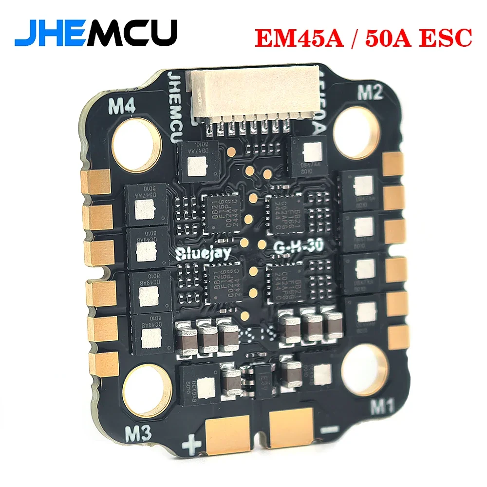 ESC JHEMCU EM45A / 50A 4 en 1 2-6S Lipo con Firmware Blue Jay Actualizable a Firmware BLHELI_S 20x20mm / M4 para Dron RC FPV