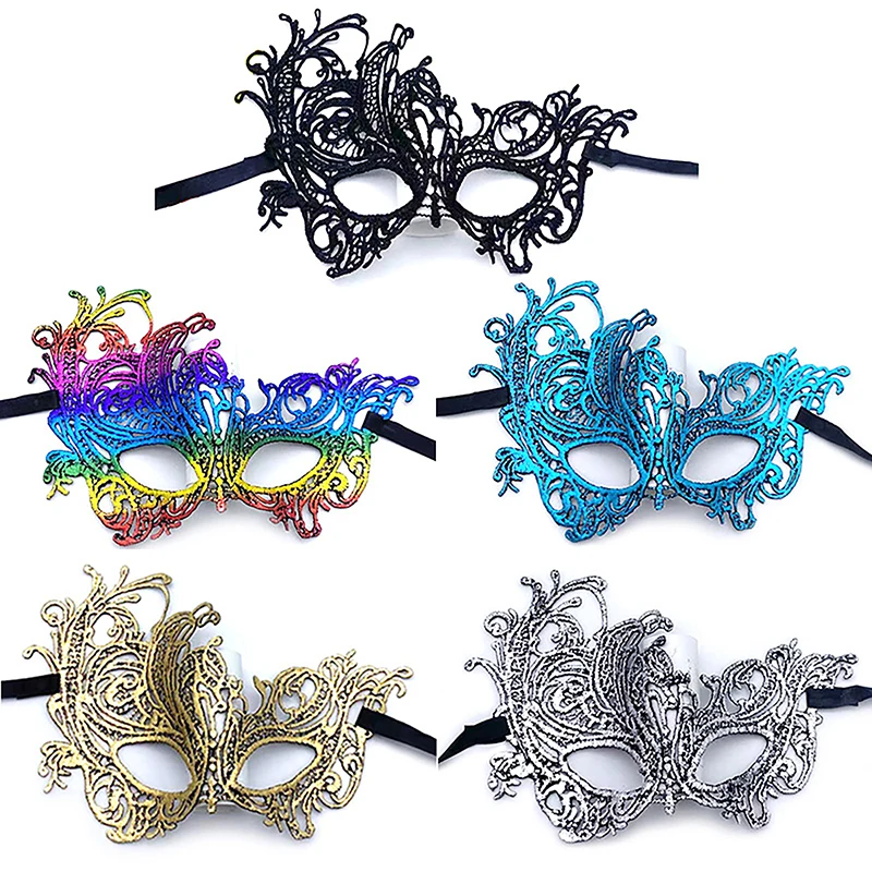 2025 Halloween Half Face Mask Luxury Masquerade Women Dress Christmas Party Cosplay Decoration Eye Mask Nightclub Lace Mask