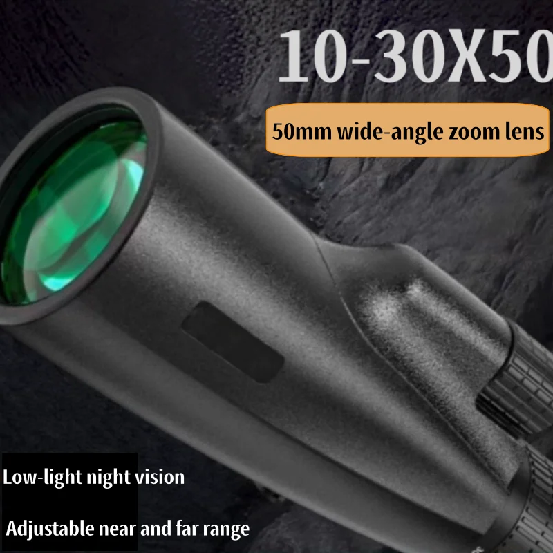 10-30X50 Monocular Telescope Powerful Portable Optical Scope With Tripod Phone Clip For Bird Watching Camping Hiking Outdoor