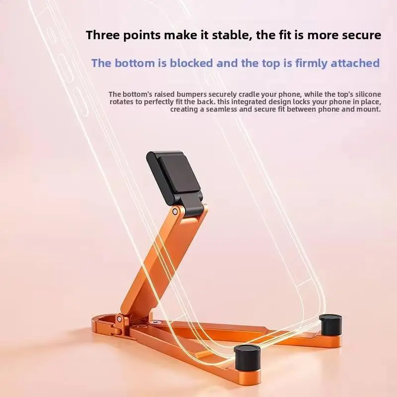 Mini Foldable Keychain Phone Stand Adjustable Lightweight Portable Holder for Content Creators Vlog Shooting Travel Office Use