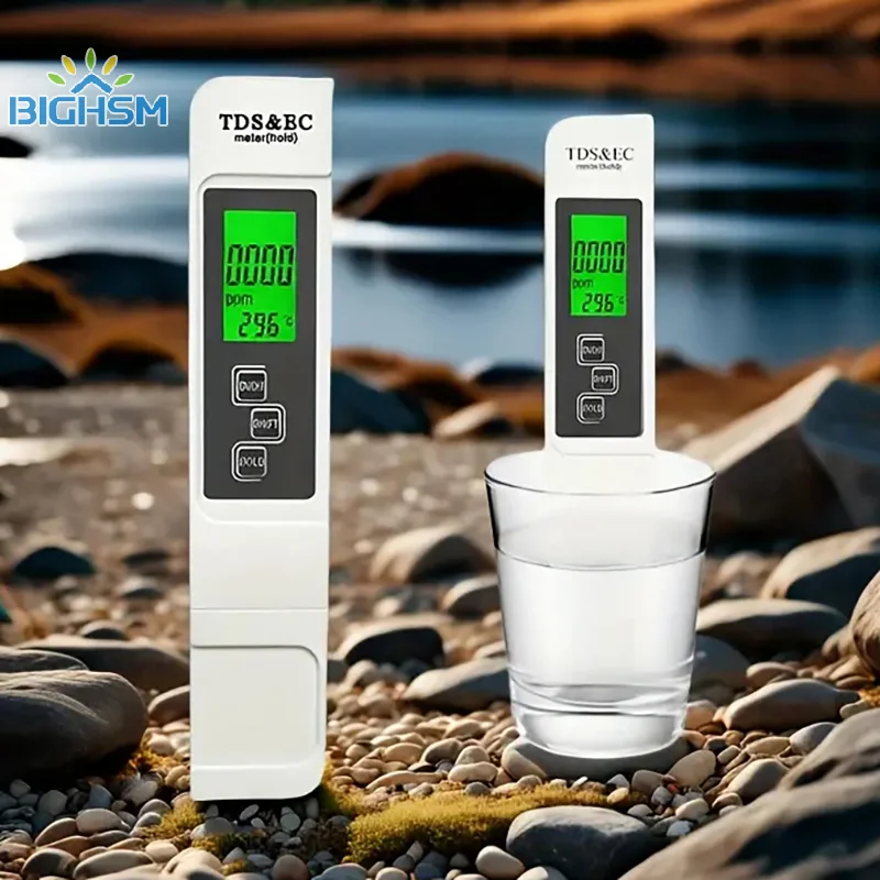 4in1 Backlight Water Quality Detection Pen Household Drinking Water Purity EC Meter High Accuracy TDS Meter 0-9990ppm Digital