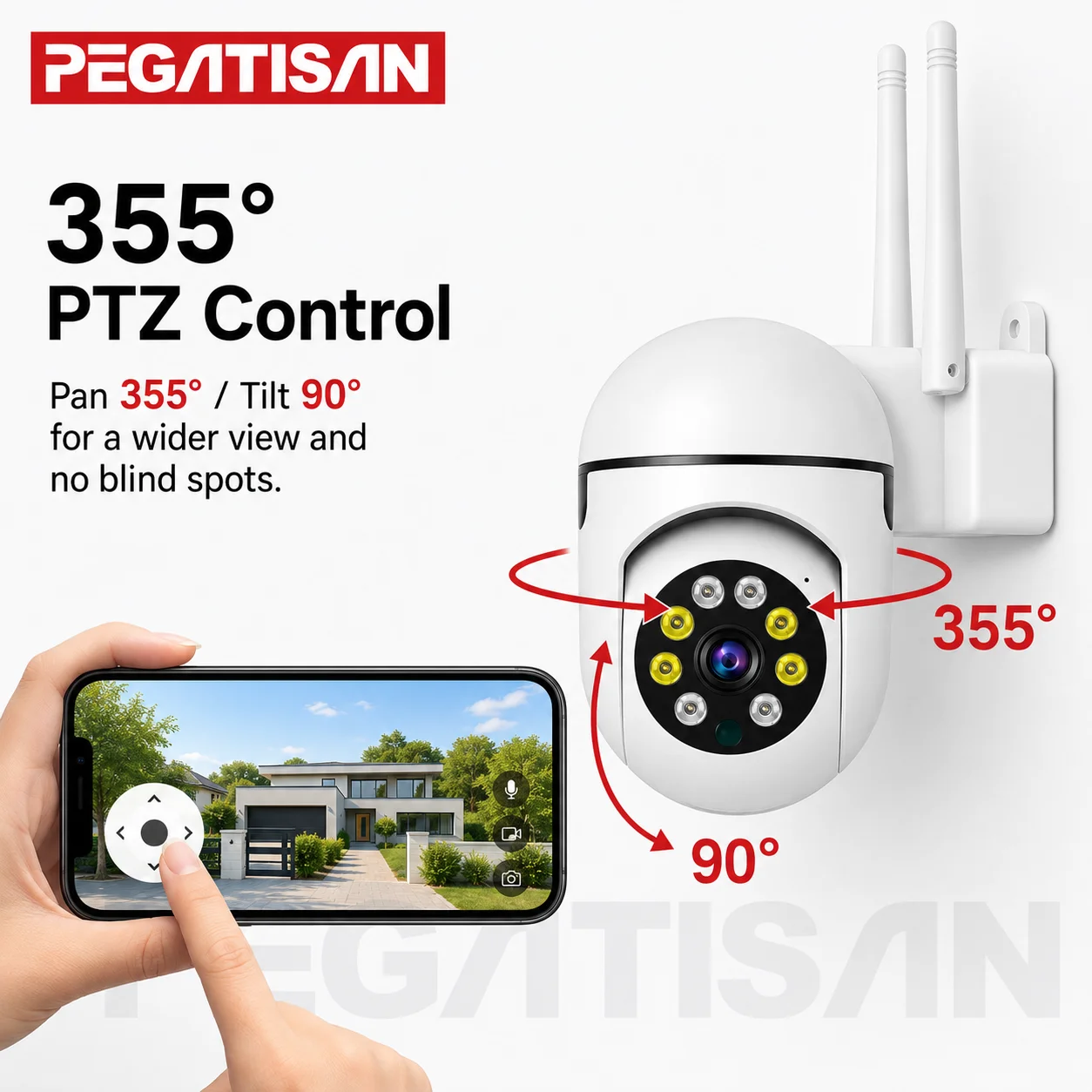 PEGATISAN 3MP O-Kam App WiFi Cam 360 Derajat Putar Anti-maling Monitor Keamanan Pengawasan Kamera Pelacakan Otomatis Audio Dua Arah Kamera Luar Ruangan