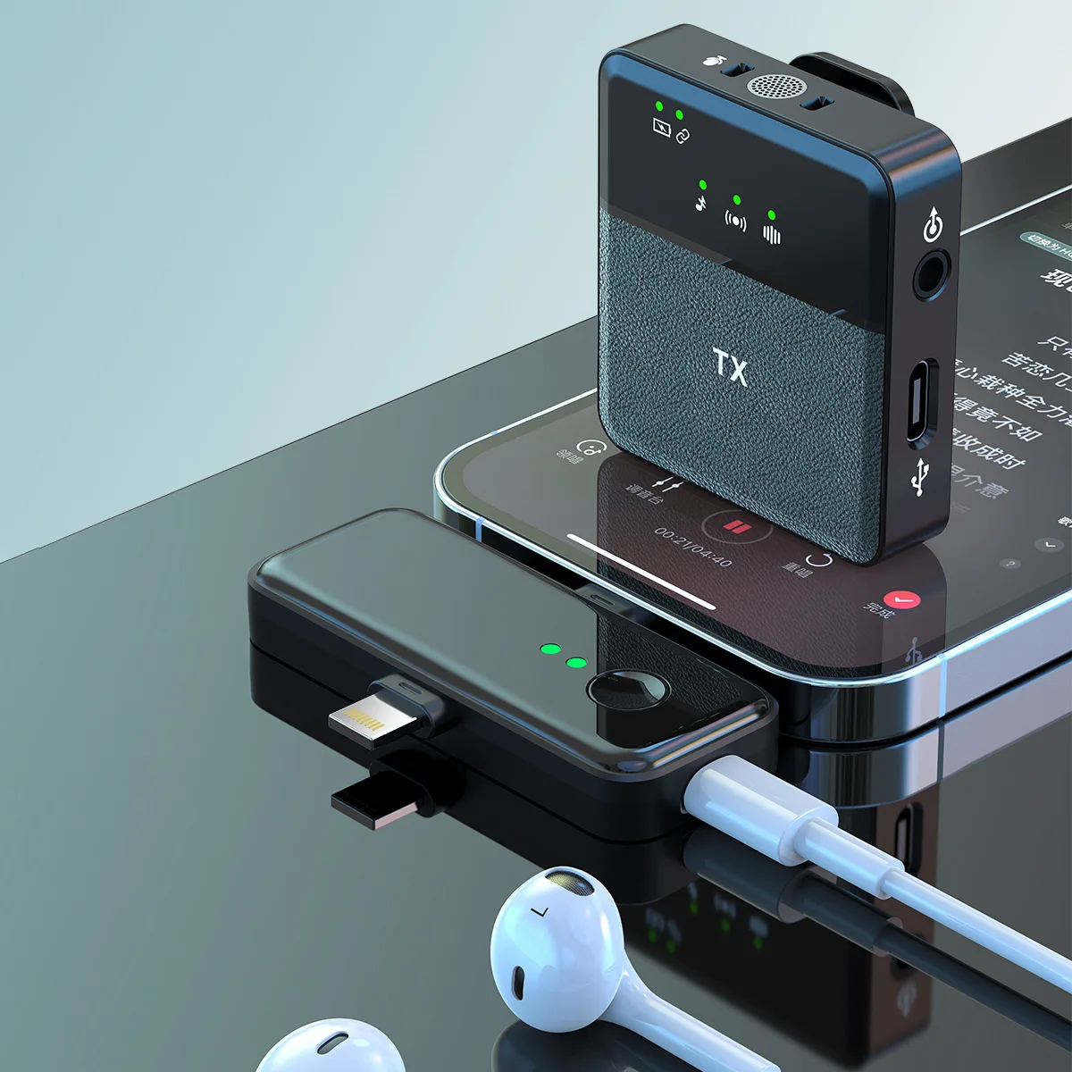 عشرة عناصر TLF Xtuga S31 محمولة 2.4 جيجا هرتز 3.5 ملم Type-C IOS 3 في 1 مشبك استقبال Lavalier على الميكروفون البث المباشر